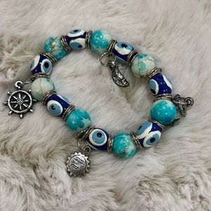 Evil Eye Pendant Bracelet - Blue Eye Beads Bracelets Jewelry Women
